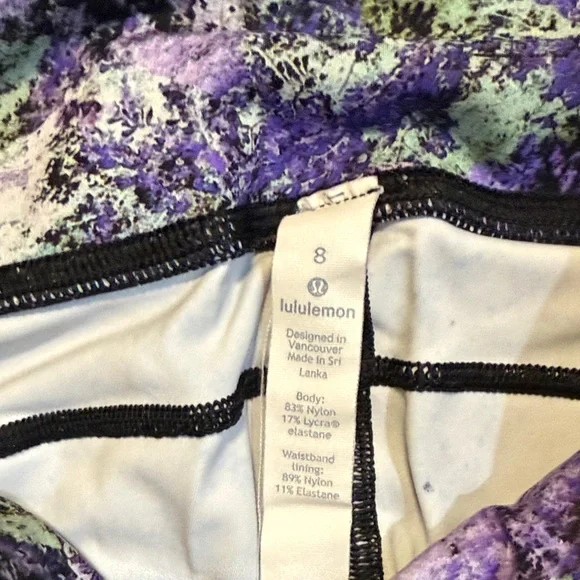 Lululemon Athletica wunder train with Pockets Floral Leggings size 8 - Picture 2 of 3